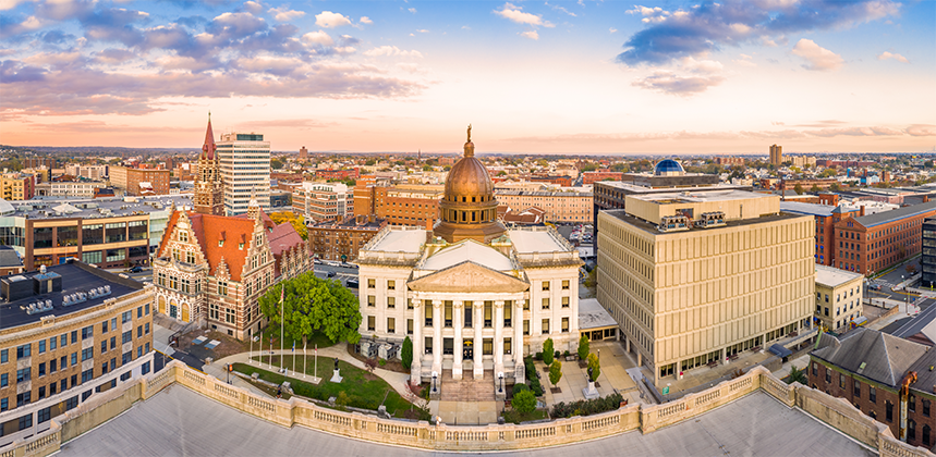 Aerial view of Paterson, New Jersey